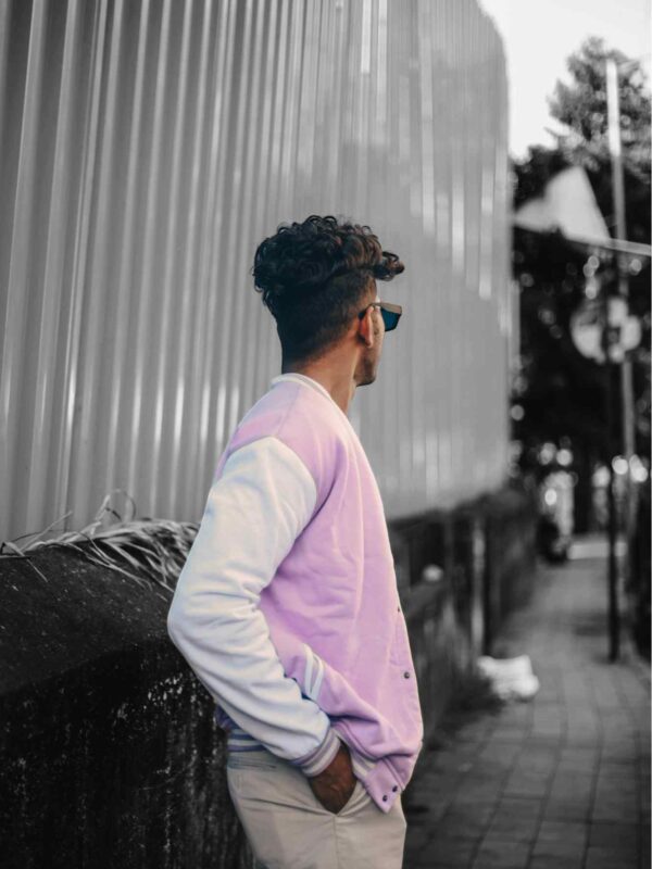 Premium Lavender Varsity Jacket ā 320 GSM Fleece