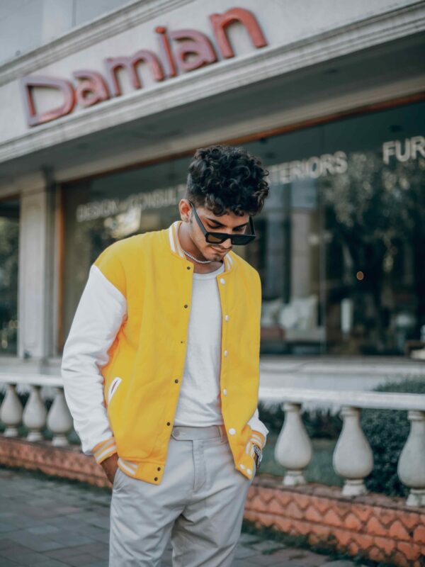 Premium Yellow Varsity Jacket ā 320 GSM Fleece
