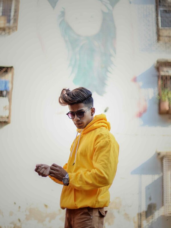 Premium Fleece Gold Yellow Hoodie – 320 GSM  100% Cotton