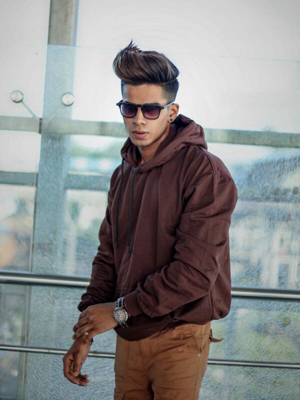 Classic Fleece Brown Hoodie – 280 GSM  100% Cotton
