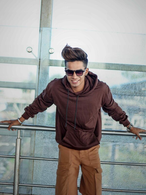 Classic Fleece Brown Hoodie – 280 GSM  100% Cotton