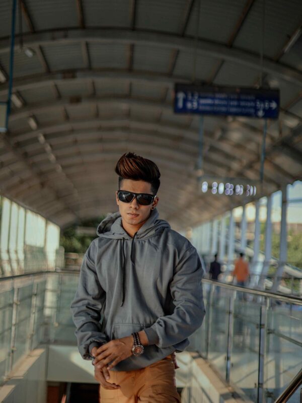 Premium Fleece  Charcoal Grey Hoodie – 320 GSM  100% Cotton