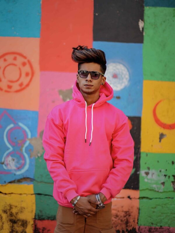 Classic Fleece Hot Pink Hoodie – 280 GSM  100% Cotton
