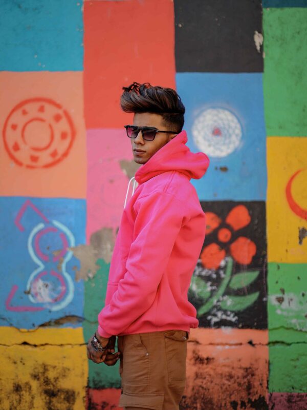 Classic Fleece Hot Pink Hoodie – 280 GSM  100% Cotton