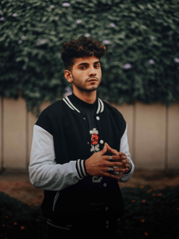 Black & White Varsity Jacket ā 320 GSM Double-Layered Front