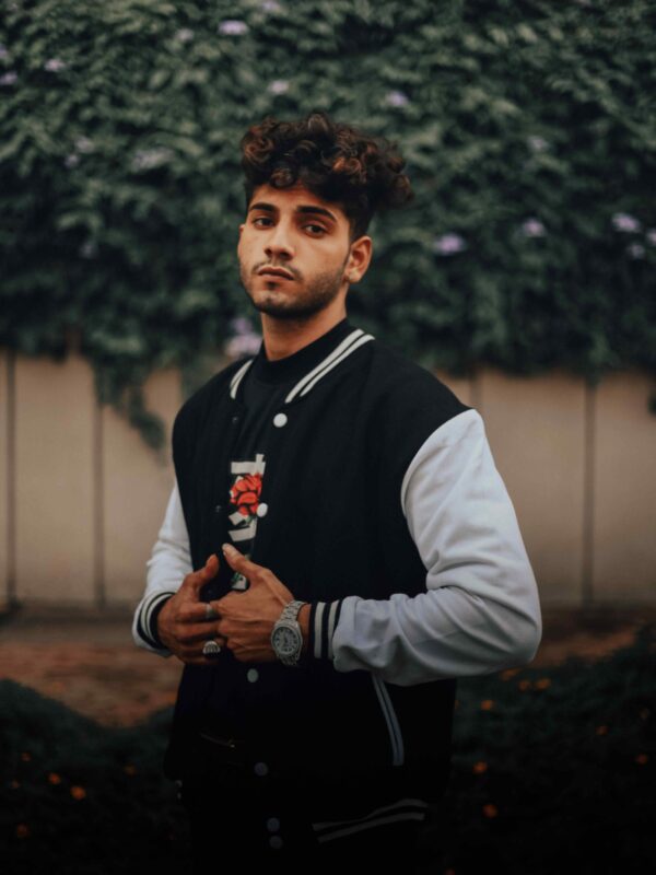 Black & White Varsity Jacket ā 320 GSM Double-Layered Front