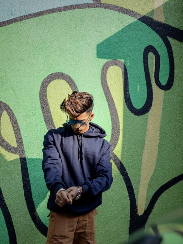 Premium Fleece Navy Blue Hoodie – 320 GSM  100% Cotton