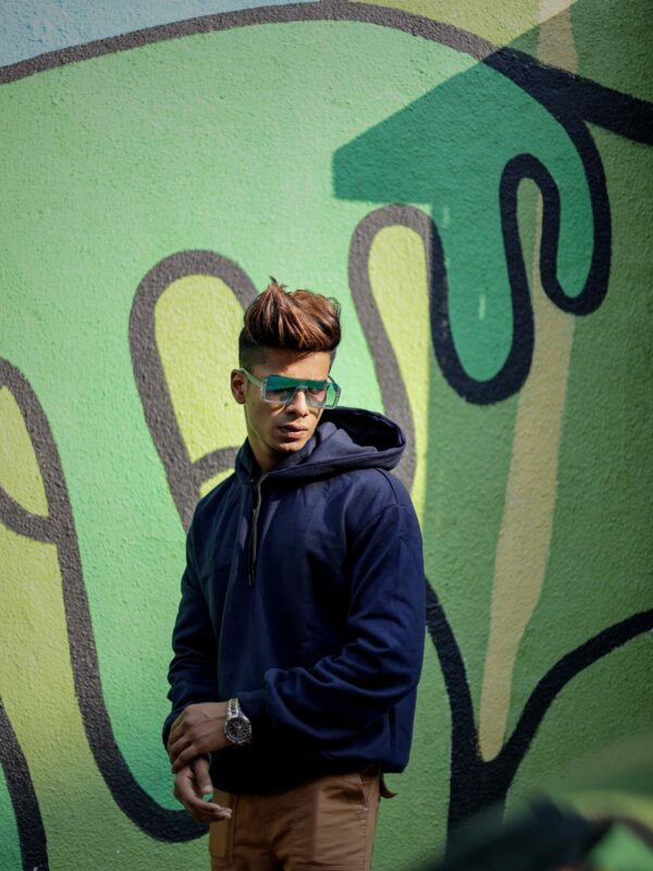 Premium Fleece Navy Blue Hoodie – 320 GSM  100% Cotton