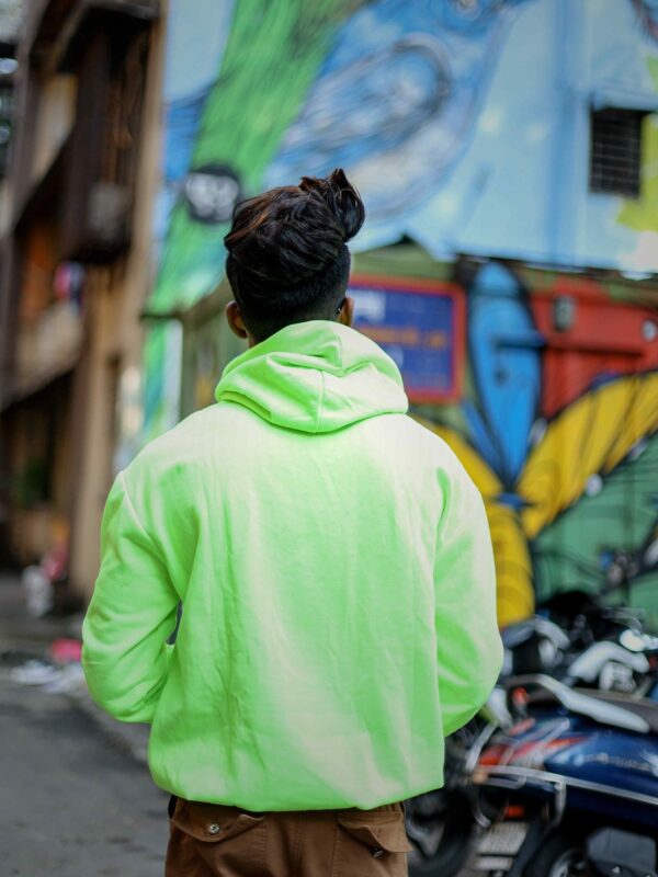 Classic Fleece Neon Green Hoodie – 280 GSM  100% Cotton