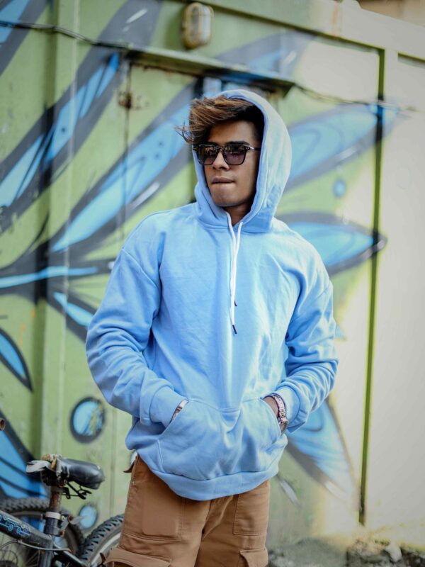 Classic Fleece Pastel Blue Hoodie – 280 GSM  100% Cotton