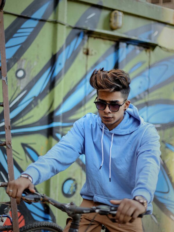 Classic Fleece Pastel Blue Hoodie – 280 GSM  100% Cotton