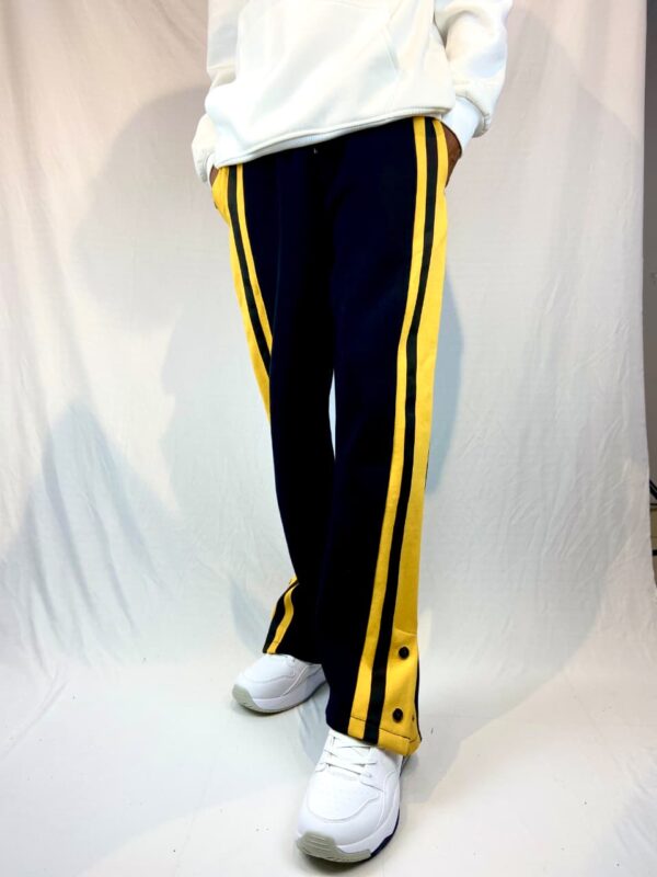 Men’s Black Cargo Pant with Yellow Stripe- Streetwear Fit