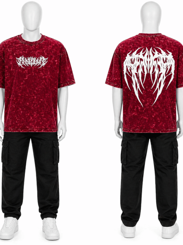 Oversized Acid Wash Graphic T-Shirt – Front & Back Print | Premium Streetwear